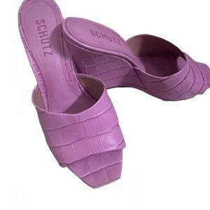 Schutz Pink Leather Print